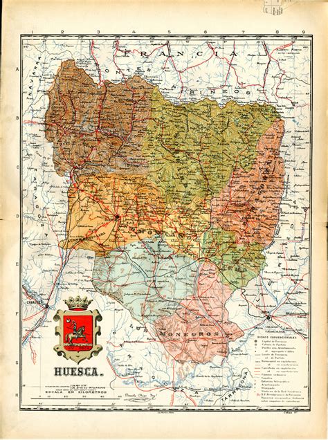 Huesca  Provincia . Mapas generales. 1918