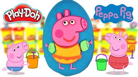 Huevo Sorpresa Gigante de Peppa Pig Vacaciones en la Piscina de ...