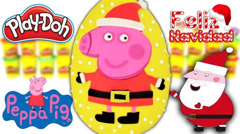 Huevo Sorpresa Gigante de Peppa Pig Vestida de Papa Noel de Plastilina ...
