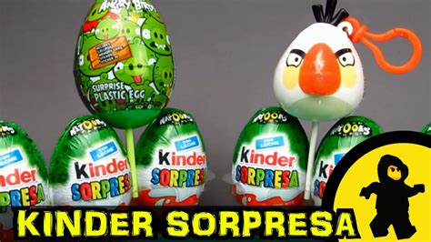 Huevos Kinder Sorpresa Angry Bird y Natoons  Kinder en español    YouTube