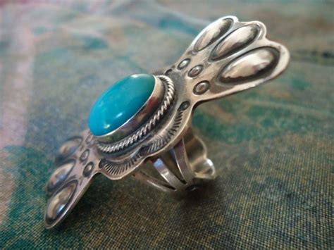 Huge RUNNING BEAR NAVAJO Blue Gem Turquoise Large Sterling | Etsy ...