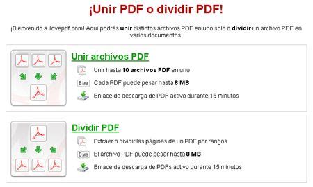 I Love PDF, Aplicacion online para dividir o unir archivos ...
