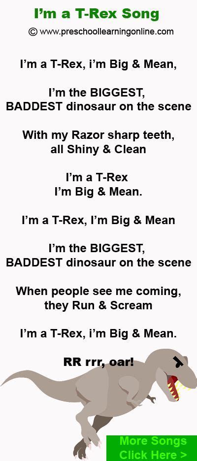 I m a T REX dinosaur song for preschool kids who love ...