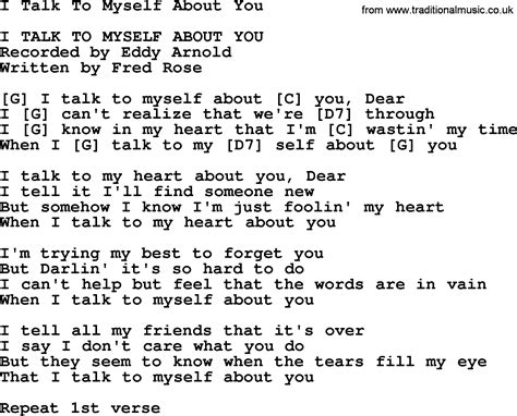 I Talk To Myself About You   Bluegrass lyrics with chords