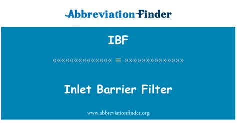IBF Definición: Filtro de barrera de entrada   Inlet ...