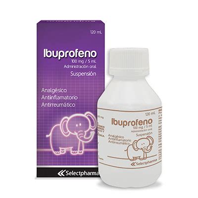 Ibuprofeno 100 mg / 5 mL, Administración oral, 120 mL ...
