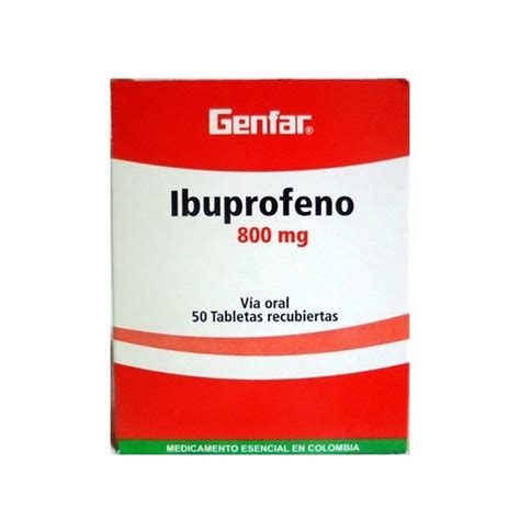 Ibuprofeno genfar 800 Mg X 10 Tabletas