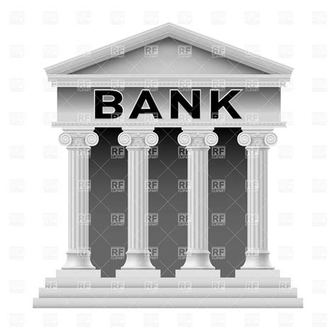 Icon of Bank building with columns Vector Image of ...