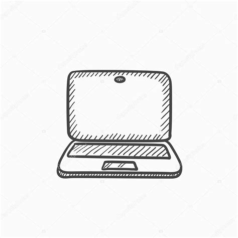 Icono de dibujo del ordenador portátil — Vector de stock ...