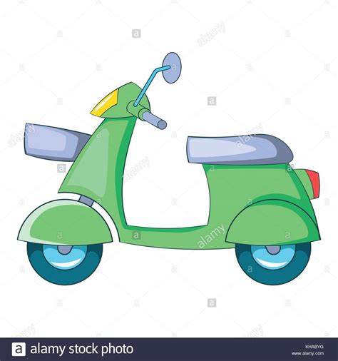 Icono de motos scooter, estilo de dibujos animados ...