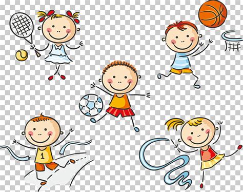 Icono de niños jugando deportes, educación física, 61 niños de dibujos ...
