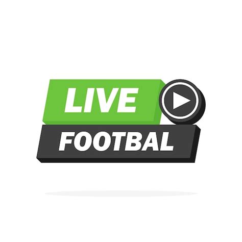 Icono de transmisión de fútbol en vivo, insignia, botón para ...