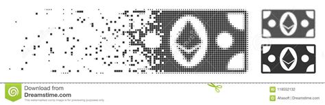 Icono Descompuesto Billete De Banco Del Pixel Del Efectivo De Ethereum ...