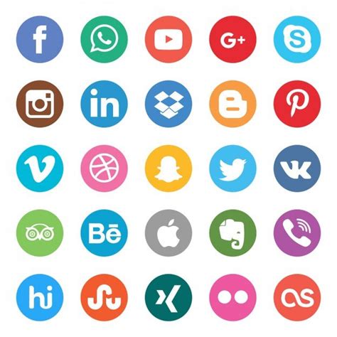 Iconos de redes sociales gratis en vector, png y psd. Botones