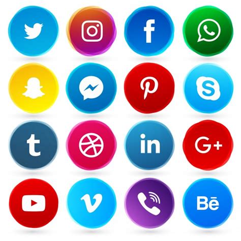 Iconos redondos de redes sociales | Descargar Vectores gratis
