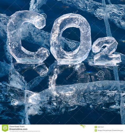 Icy Chemical Formula Of Carbon Dioxide CO2 Stock Image ...