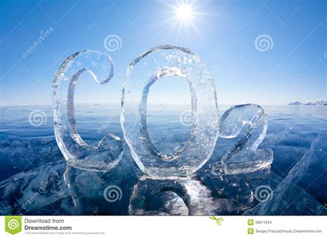 Icy Chemical Formula Of Carbon Dioxide CO2 Stock Photo ...