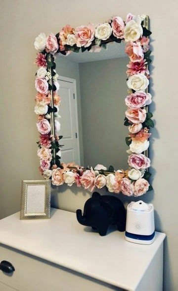 ideas de cosas para decorar tu cuarto | Diy flower mirror ...