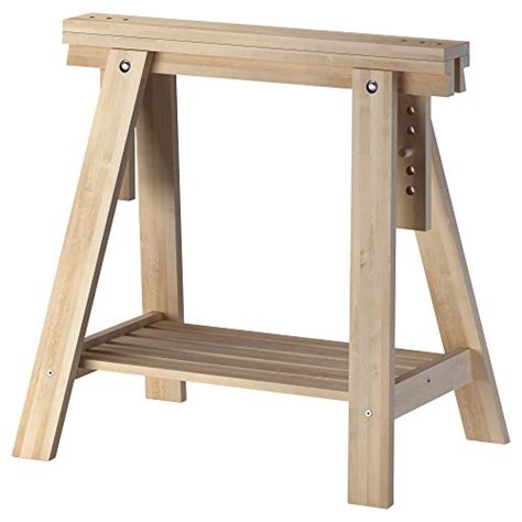 IKEA Beech Wood Desk Table Leg Trestle with Shelf , Height ...