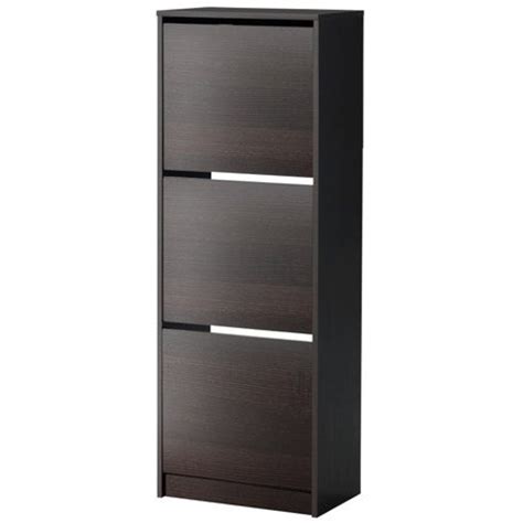 Ikea Bissa Shoe Cabinet with 3 Compartments, Black, 20210.142614.618 ...