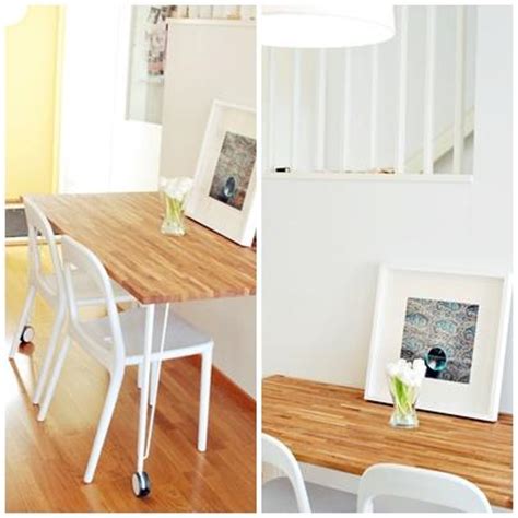 Ikea hack: Mesa de cocina con un tablero de roble de ...