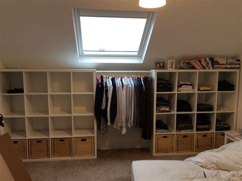 Ikea Kallax clothes storage.  His & Hers wardrobes . Open clothes ...