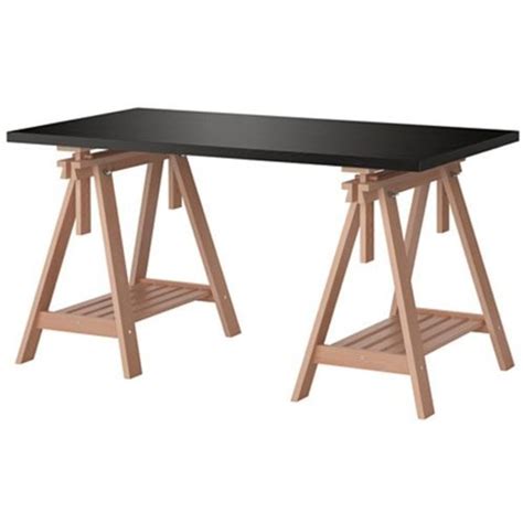 Ikea Linnmon Black brown Desk Table 59x30  with 2 Birch ...