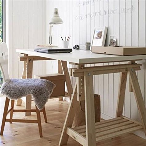 Ikea Linnmon White Desk Table 59x30  with 2 Beech Wood ...