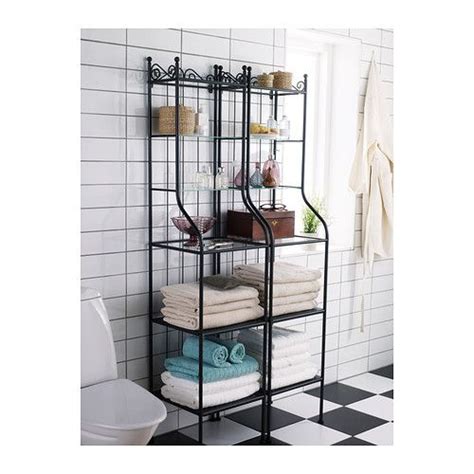 IKEA RONNSKAR Black Shelf unit | Ikea bathroom, Bathroom ...