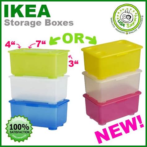 IKEA STORAGE BOXES Container Cases Plastic x3 W LIDs | eBay