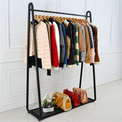 Ikea wrought iron clothing rack clothing store shelf floor rack clothes ...
