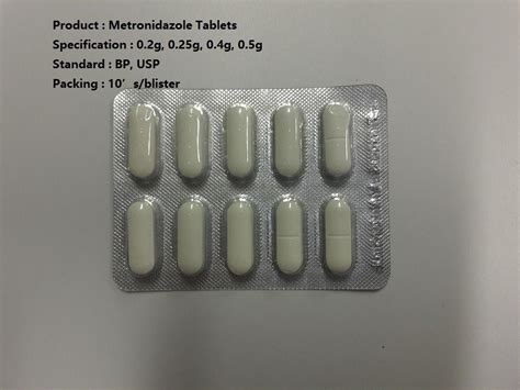 Il metronidazolo riduce in pani 0.2g, 0.25g, 0.4g, farmaci ...