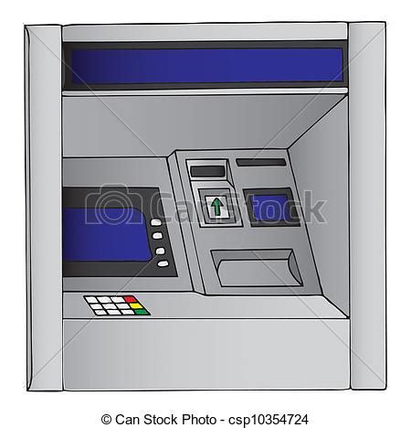 Illustration of an atm, cash machine.