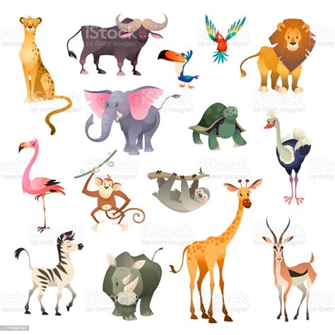 Ilustración de Animales Salvajes De La Selva Sabana Bosque Animal ...