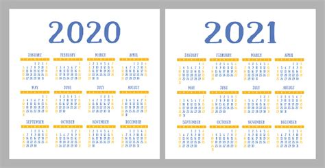Ilustración de Calendario 2020 2021 Plantilla De Diseño De Calendario ...