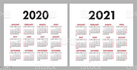 Ilustración de Calendario 2020 2021 Plantilla De Diseño De Calender ...