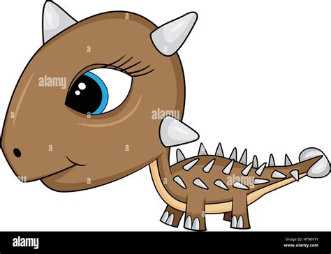 Ilustración de caricatura Ankylosaurus bebé dinosaurio. EPS vectoriales ...