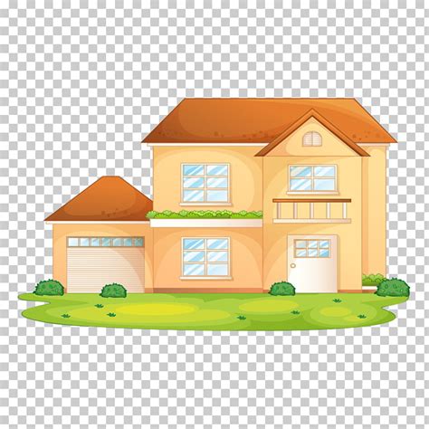 Ilustración de casa de 3 pisos amarilla y marrón, ilustración de casa ...