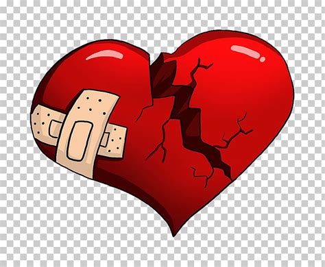 Ilustración de corazón rojo, dibujos animados de amor de corazón roto ...
