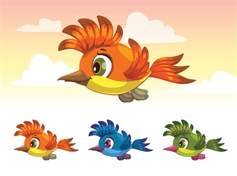 Ilustración de Cute Dibujos Animados Aves Poco Voladoras y más Vectores ...
