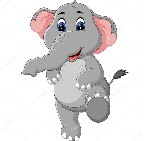 Ilustración de dibujos animados lindo elefante — Vector de ...