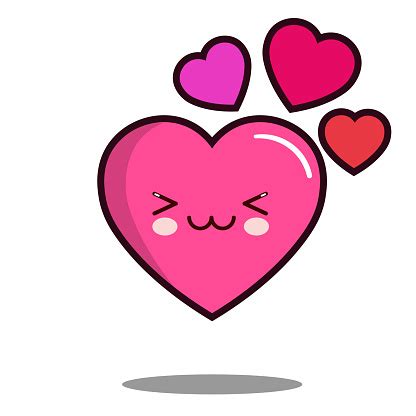 Ilustración de Emoticono Lindo Amor Corazón De Dibujos Animados Icono ...