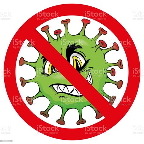 Ilustración de Ilustración Dibujos Animados Prohibido Virus Corona Un ...