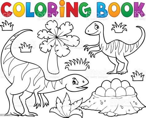 Ilustración de Imágenes De Tema De Dinosaurios Para Colorear Libro 1 y ...