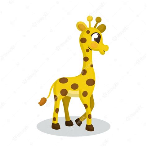 Ilustración de jirafa con estilo de dibujos animados ...