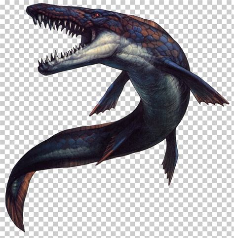 Ilustración de la criatura marina prehistórica azul y gris, dino crisis ...