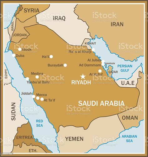 Ilustración de Mapa De Arabia Saudita y más Vectores ...