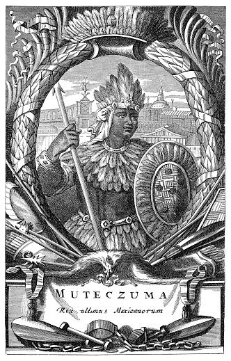 Ilustración de Moctezuma O Montezuma Ii Regla De Retrato Del Emperador ...