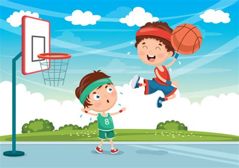 Ilustración de niños jugando al baloncesto | Descargar ...