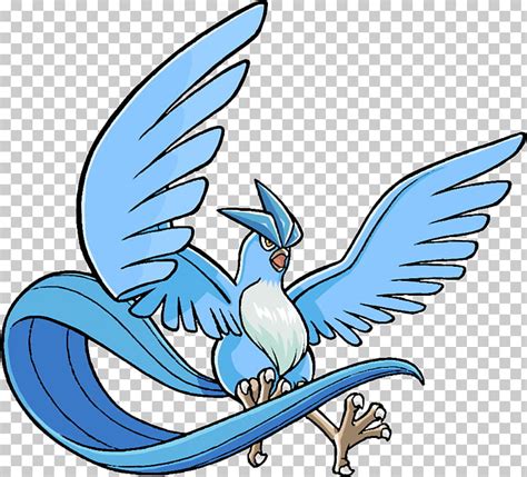 Ilustración de personaje de pokemon pájaro azul, articuno pokemon PNG ...
